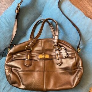 Coach Y2K Metallic Rose Gold Brown Women's Shoulder Bag & Crossbody Purse